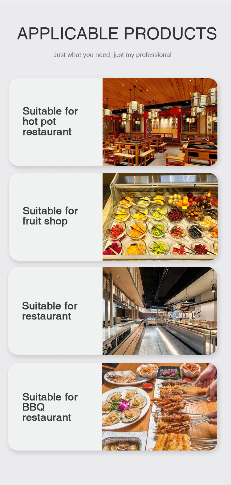 Commercial direct cooling buffet restaurant